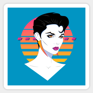 Retro Nagel Style Cyberpunk Portrait Sticker